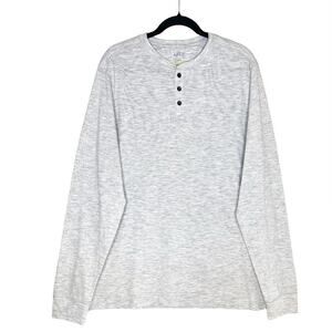 Apt. 9 Premier Flex Microstripe Long Sleeve Henley Top XLT Gray Men's T-Shirt